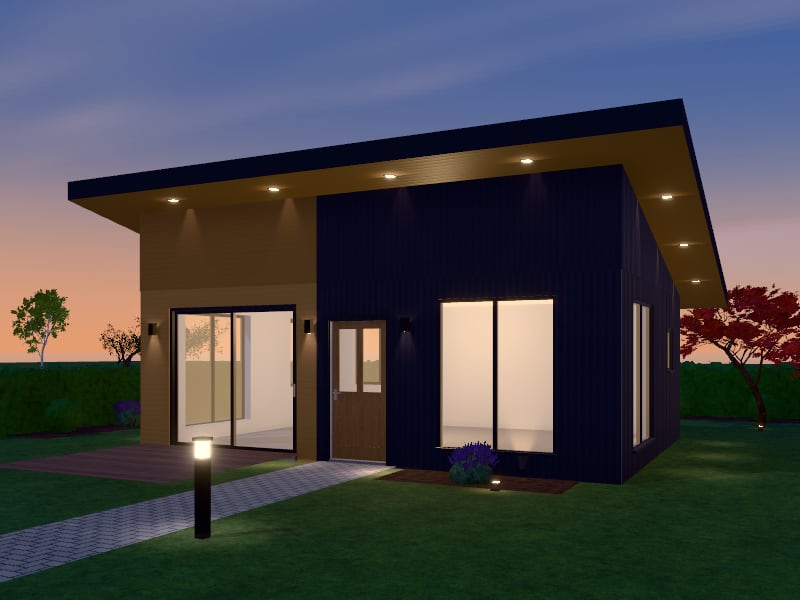 Compact Contemporary Granny Flat, exterior view