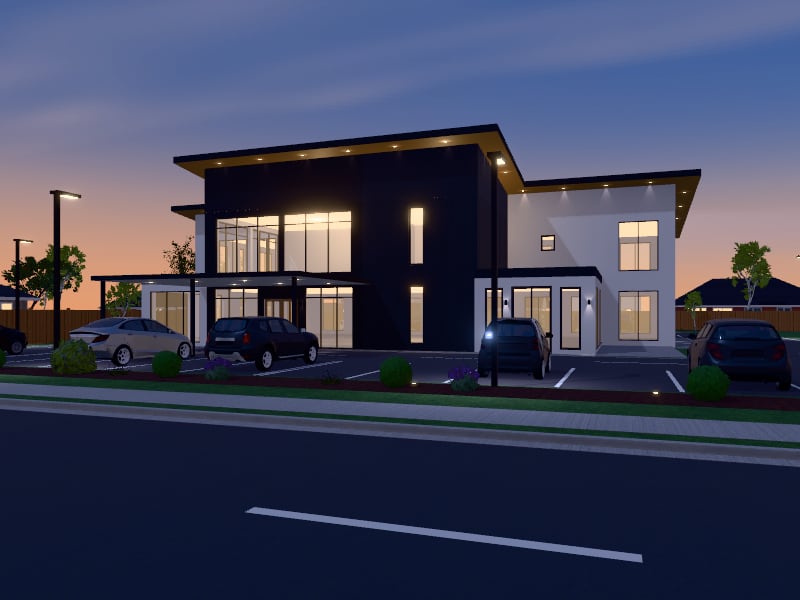 Large Contemporary Medical Centre, exterior view
