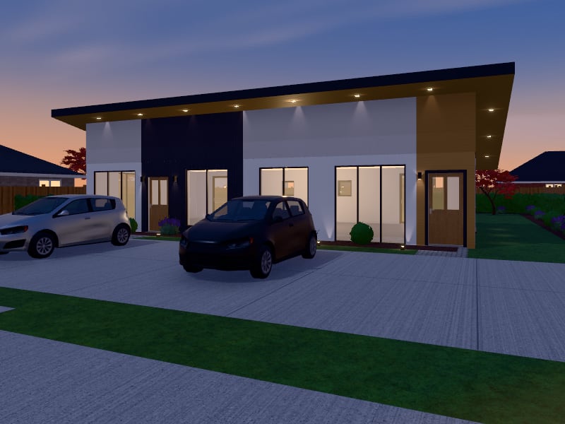 Compact Contemporary Rental Units, exterior view