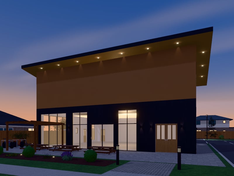Compact Contemporary Restaurant, exterior view