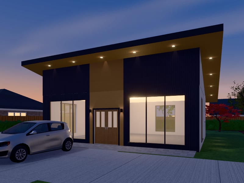 Compact Contemporary Shop, exterior view