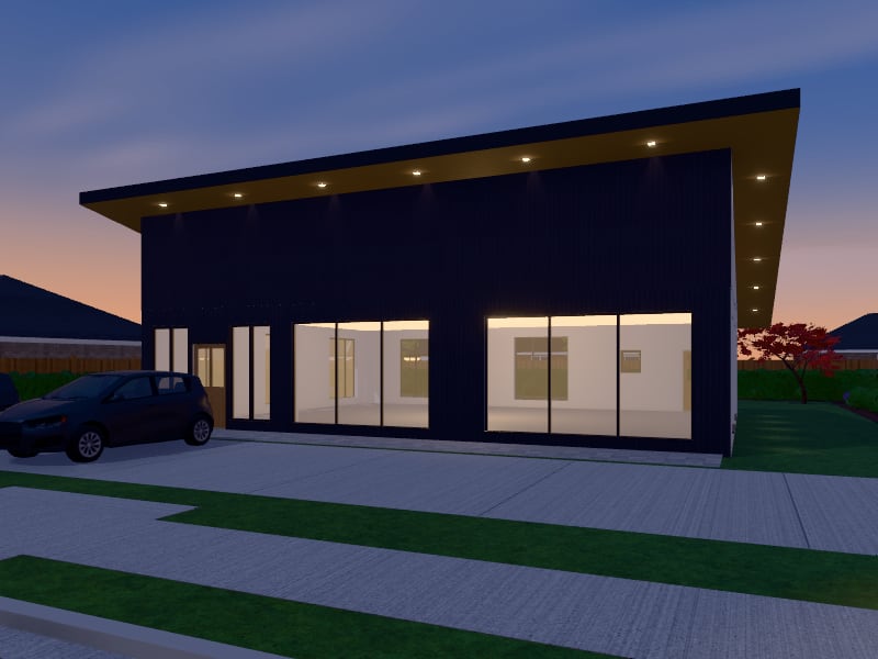 Large Contemporary Salon, exterior view