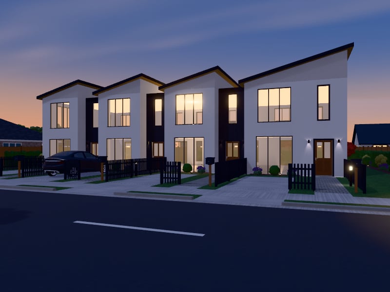 Compact Contemporary Terrace, exterior view