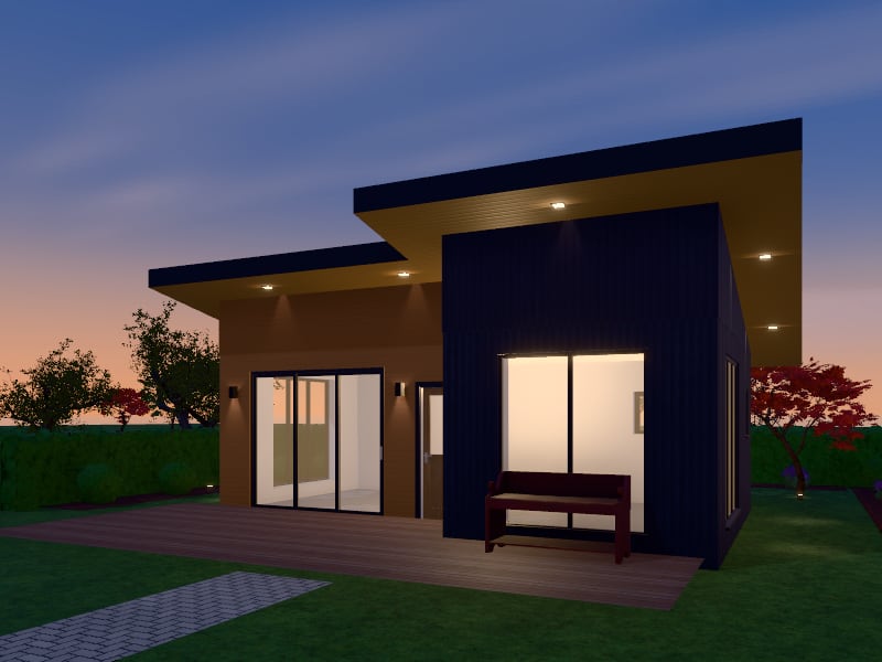 Large Contemporary Tiny House, exterior view