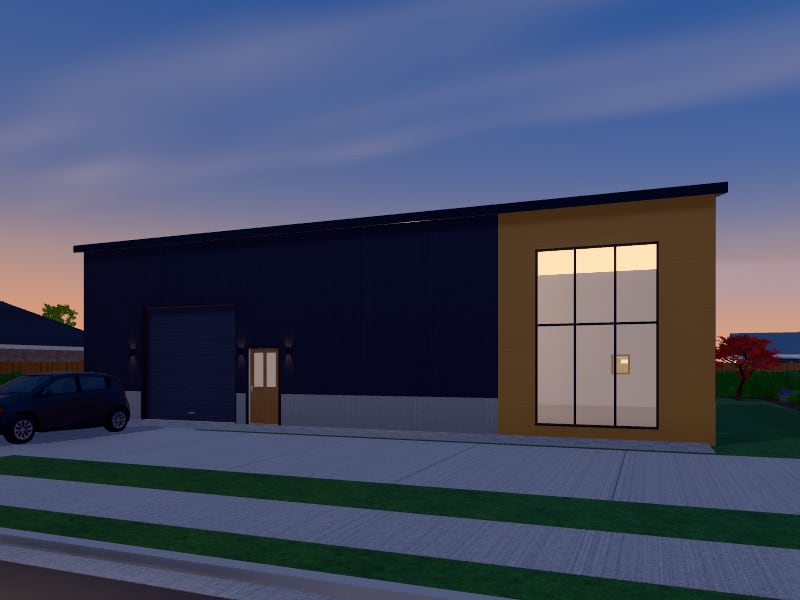 Compact Contemporary Warehouse, exterior view
