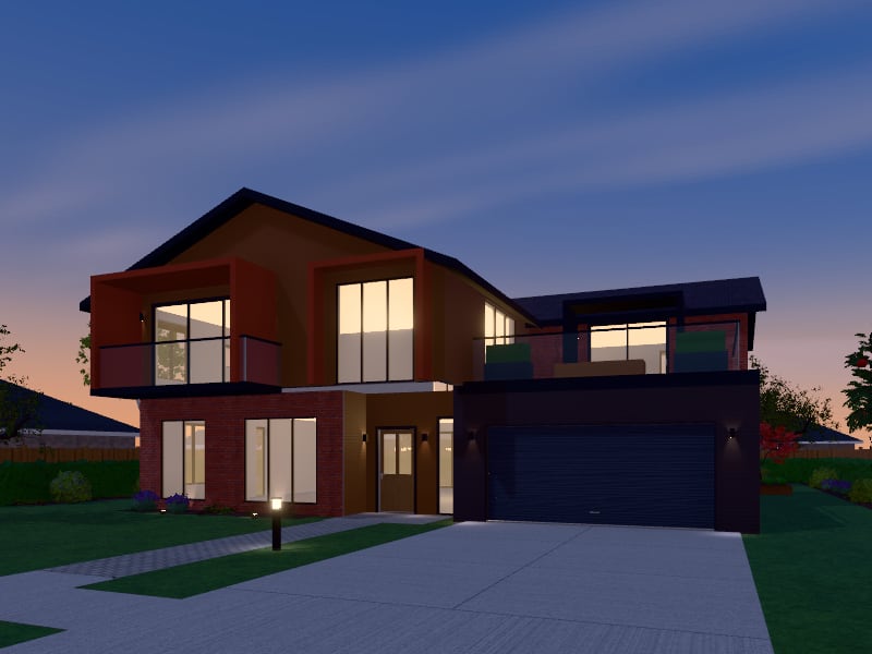 Eclectic Architectural Home, exterior view