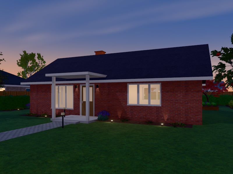Compact Eclectic Bungalow, exterior view