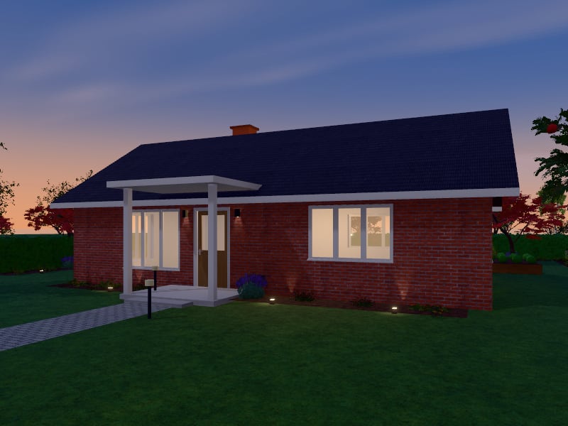Large Eclectic Cabin, exterior view