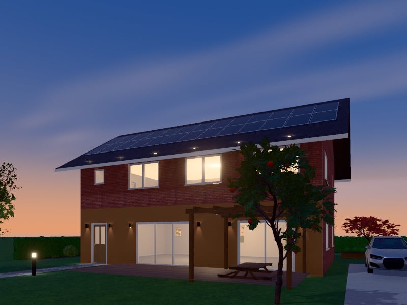 Large Eclectic Sustainable House, exterior view