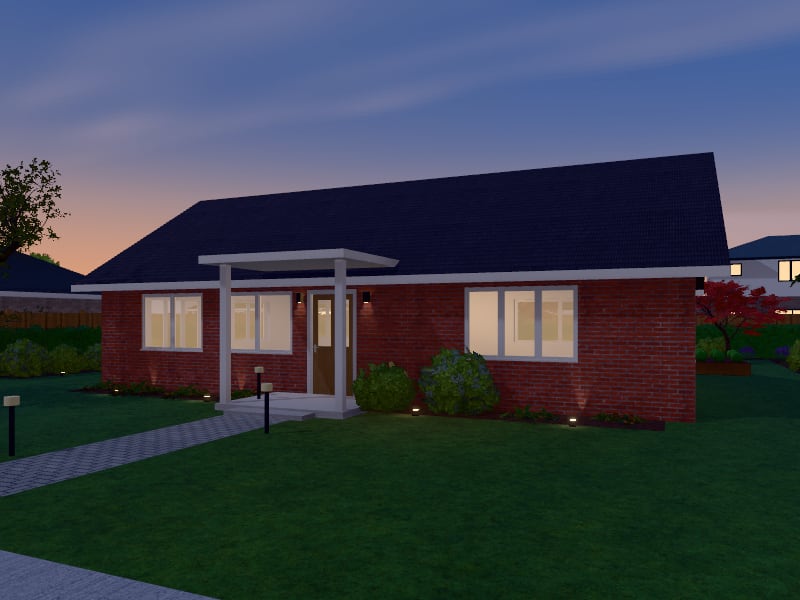 Compact Eclectic House, exterior view