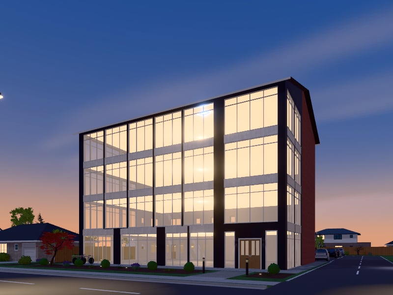 Large Eclectic Office, exterior view