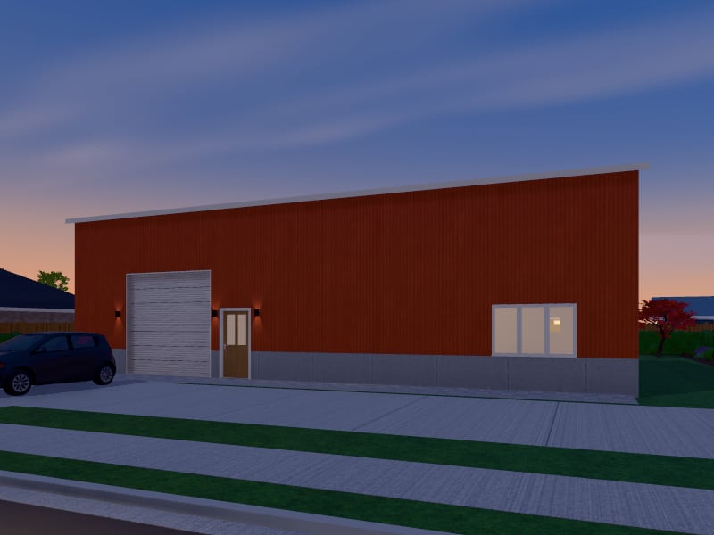 Compact Eclectic Warehouse, exterior view