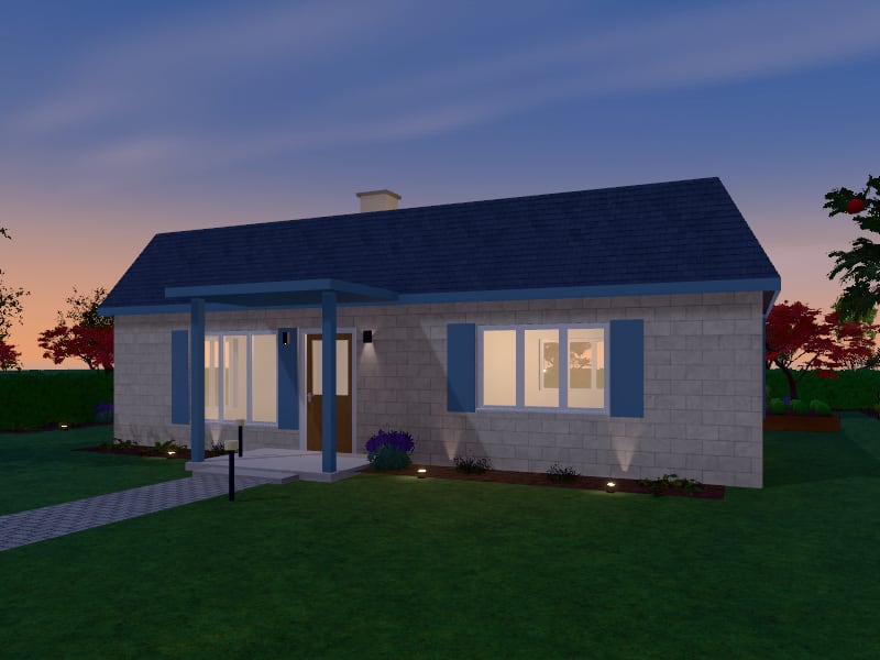 Large French Country Cabin, exterior view