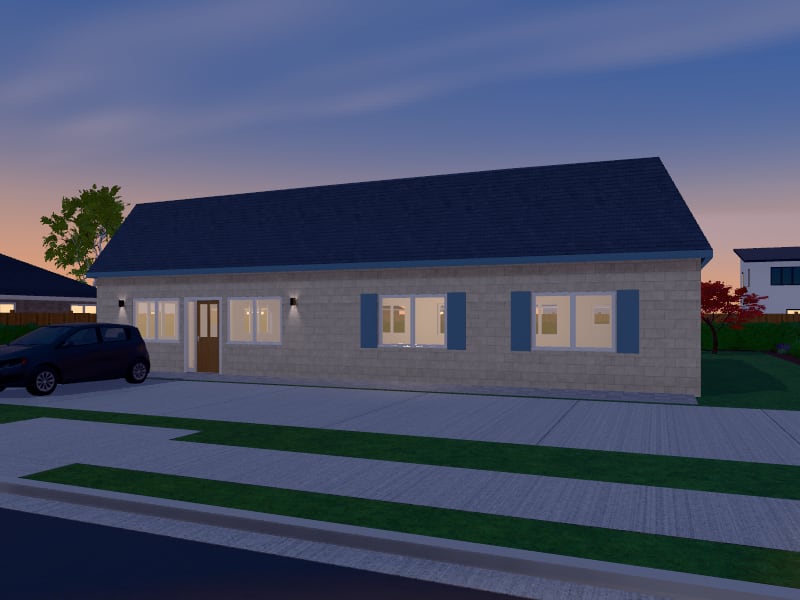 Compact French Country Clinic, exterior view