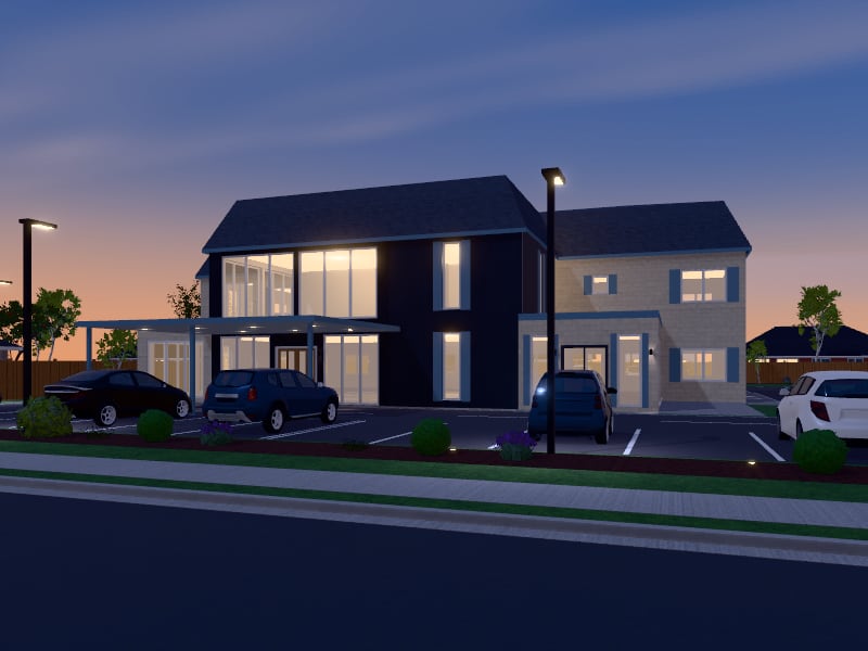 Large French Country Medical Centre, exterior view