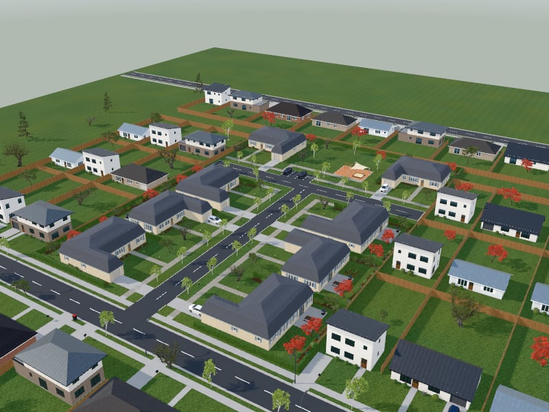 Large French Country Subdivision, exterior view