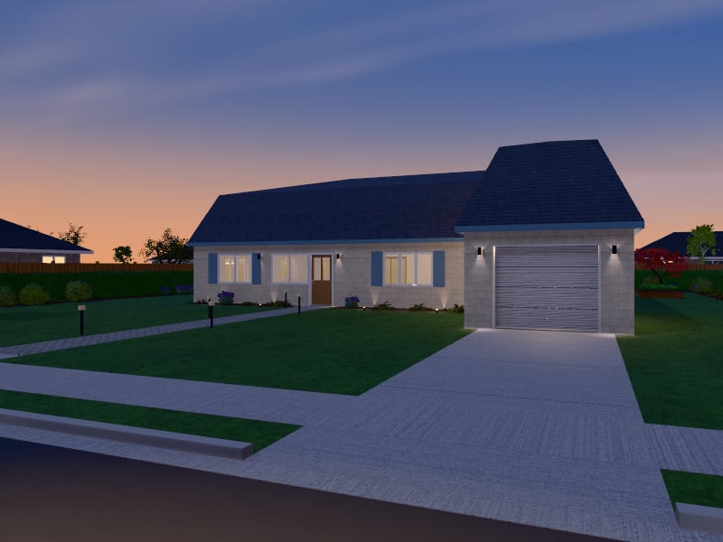 Compact French Country Villa, exterior view