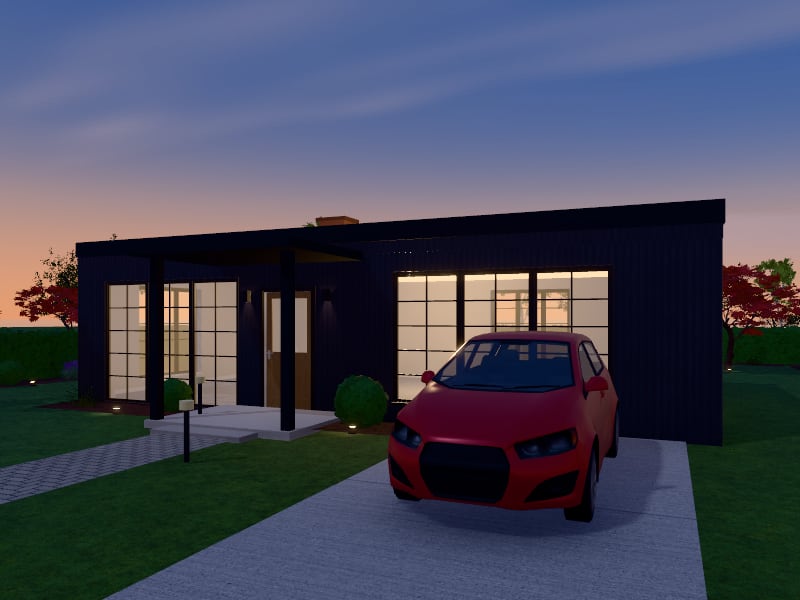 Large Industrial Cabin, exterior view