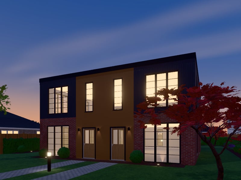 Large Industrial Duplex, exterior view