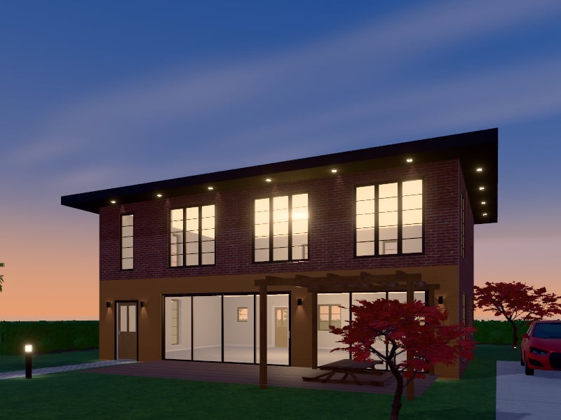 Large Industrial Sustainable House, exterior view