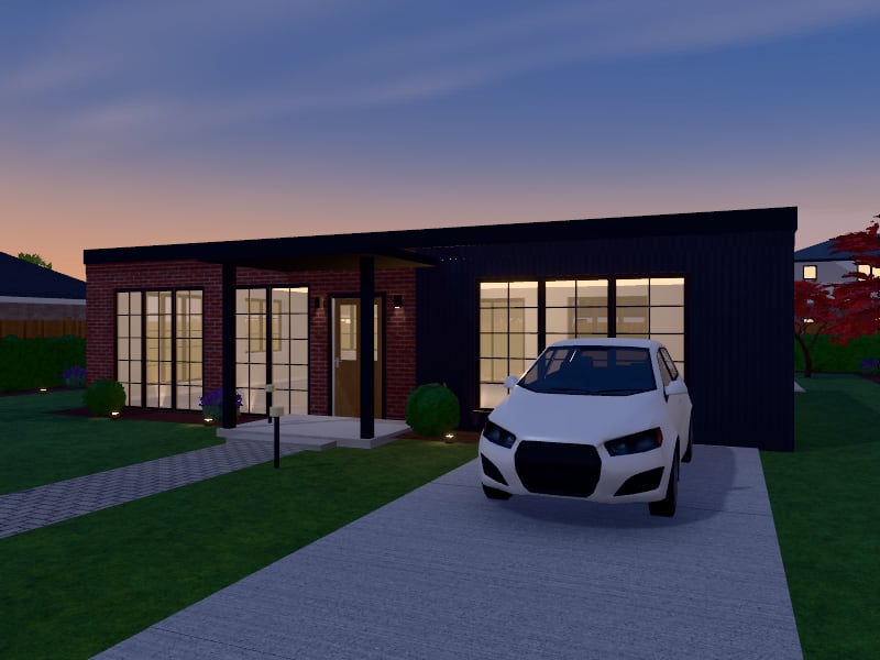 Compact Industrial House, exterior view