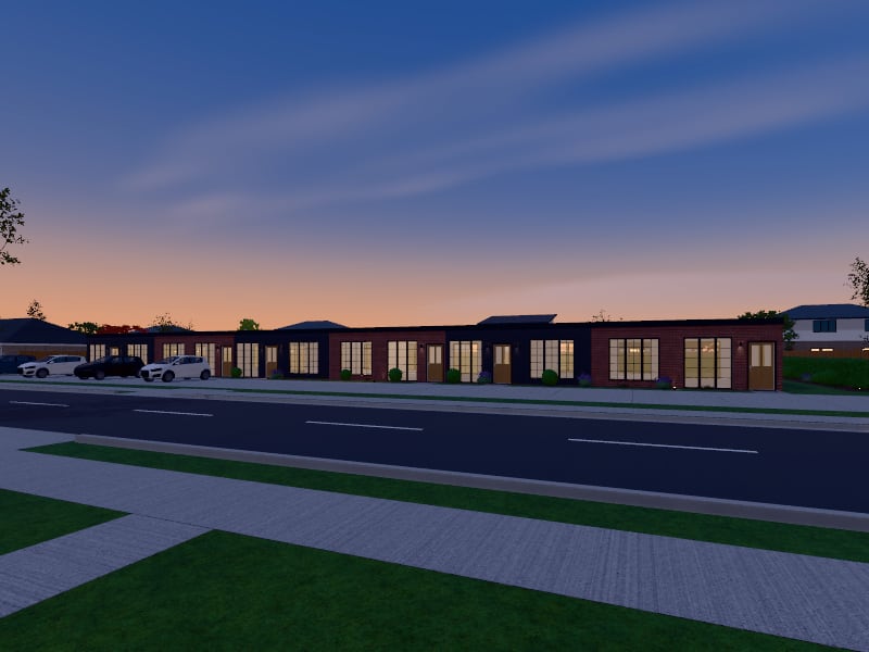Large Industrial Rental Units, exterior view