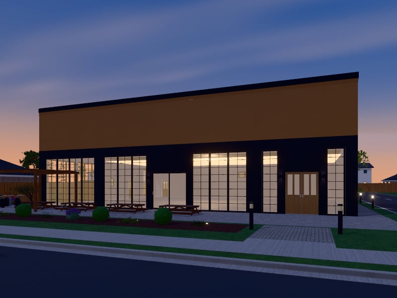 Large Industrial Restaurant, exterior view