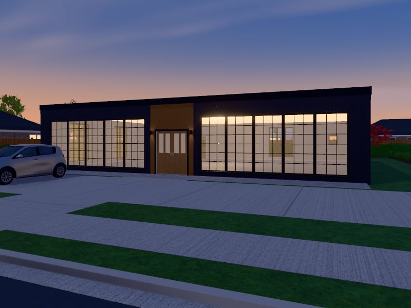 Large Industrial Shop, exterior view