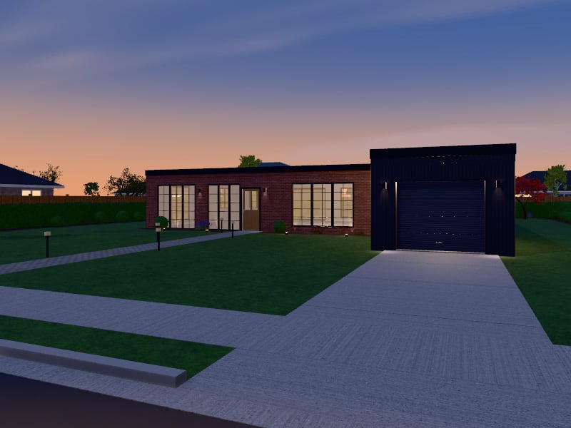 Compact Industrial Villa, exterior view
