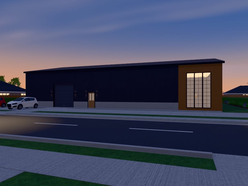 Large Industrial Warehouse, exterior view