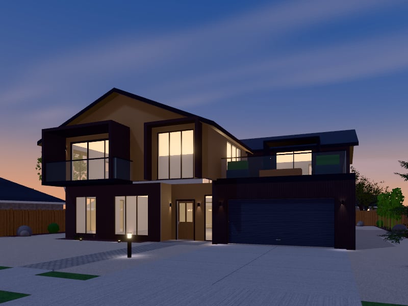 Japandi Architectural Home, exterior view