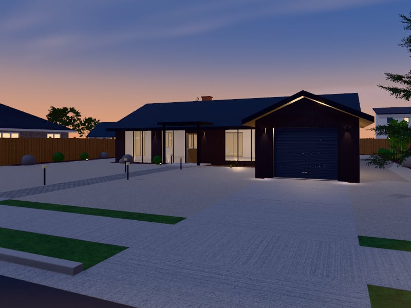 Large Japandi Bungalow, exterior view