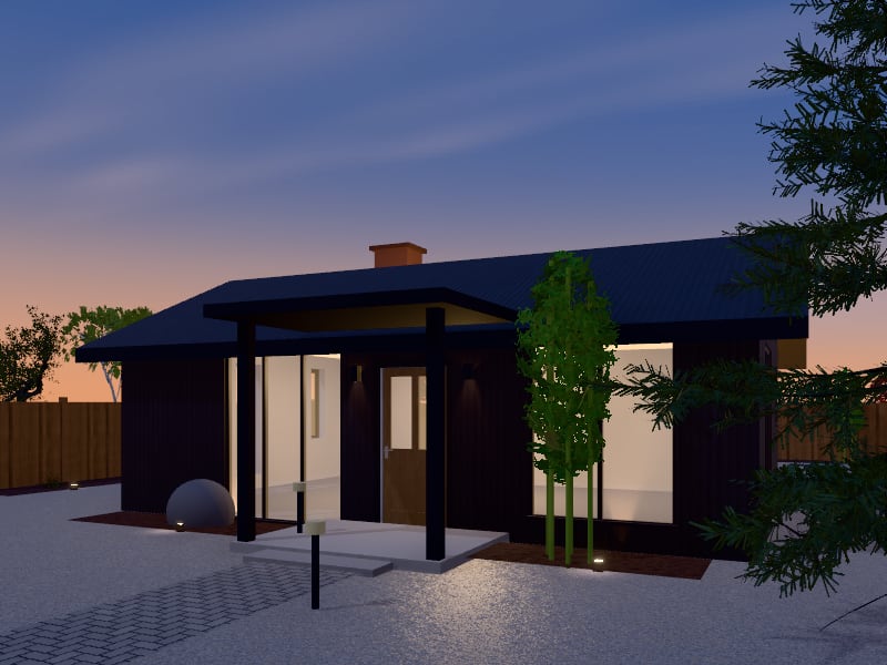 Japandi Cabin, exterior view