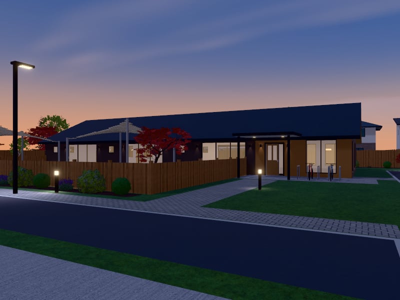 Compact Japandi Childcare Centre, exterior view