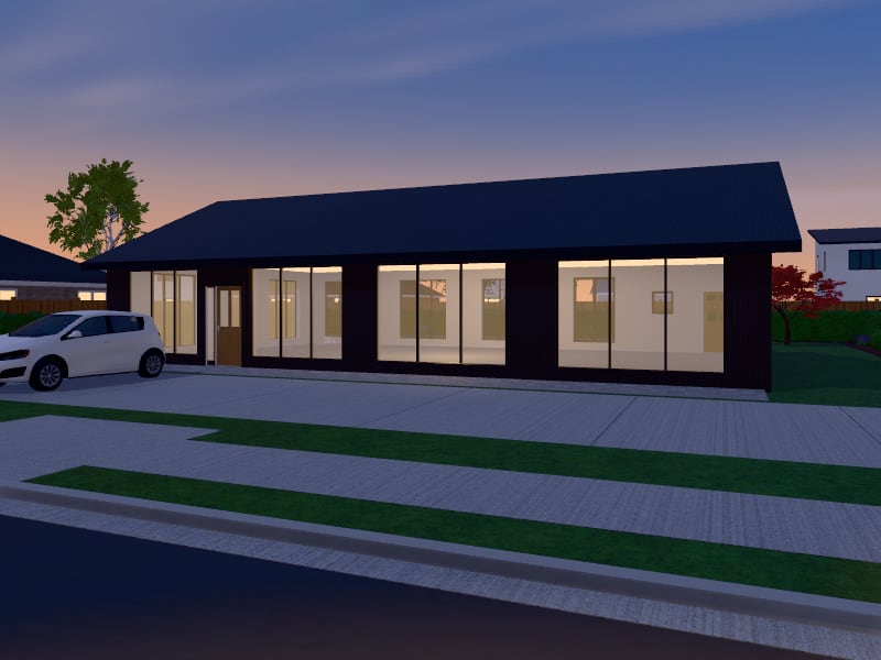 Compact Japandi Clinic, exterior view