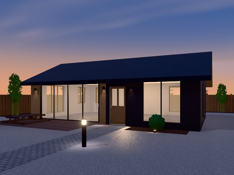 Large Japandi Granny Flat, exterior view