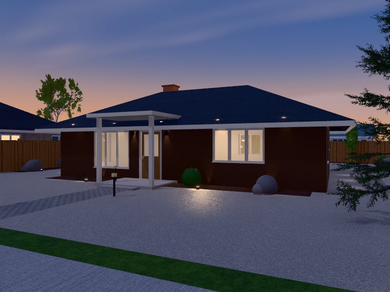 Compact Japanese Bungalow, exterior view