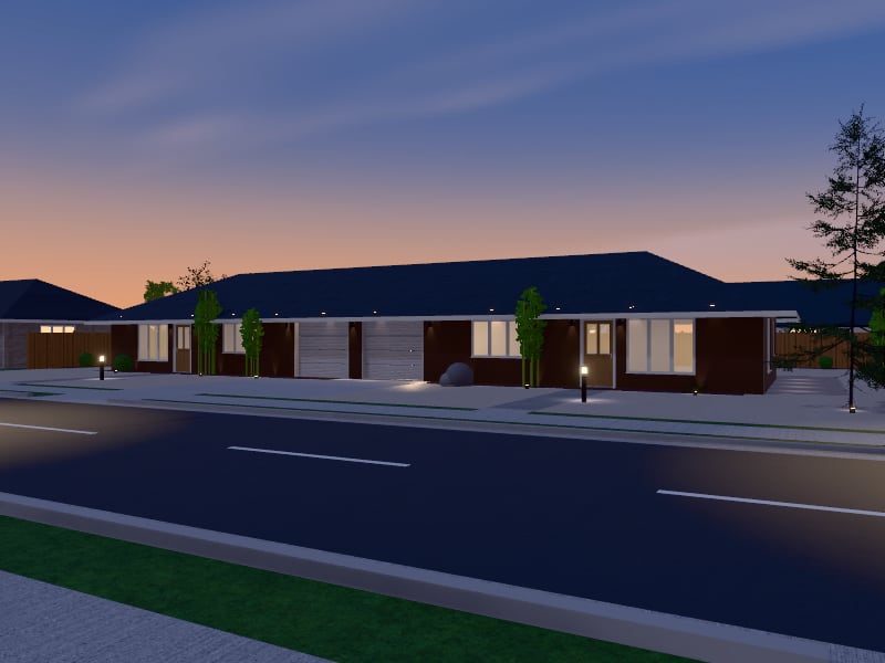 Japanese Duplex, exterior view