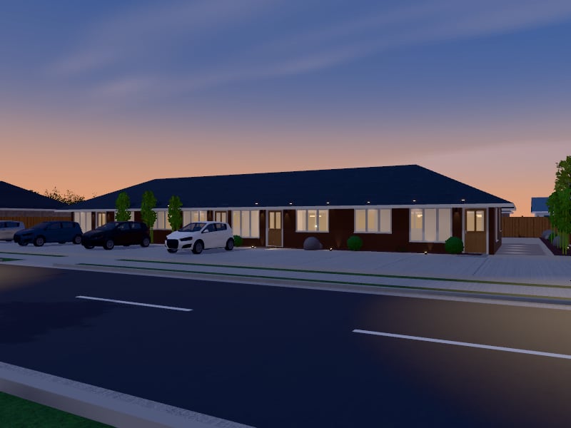 Japanese Rental Units, exterior view