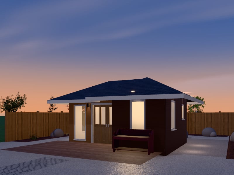 Compact Japanese Tiny House, exterior view