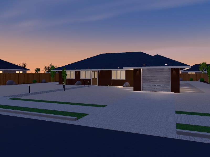 Compact Japanese Villa, exterior view