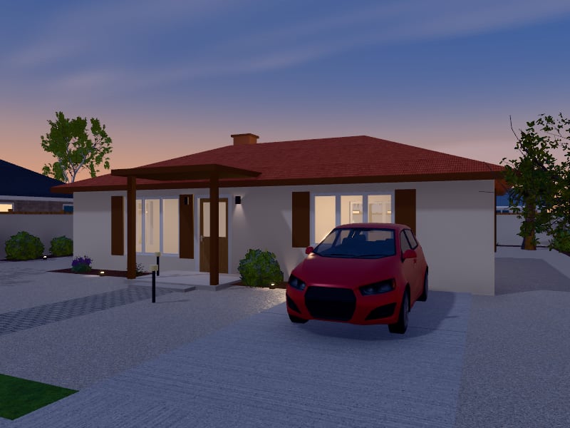 Compact Mediterranean Bungalow, exterior view