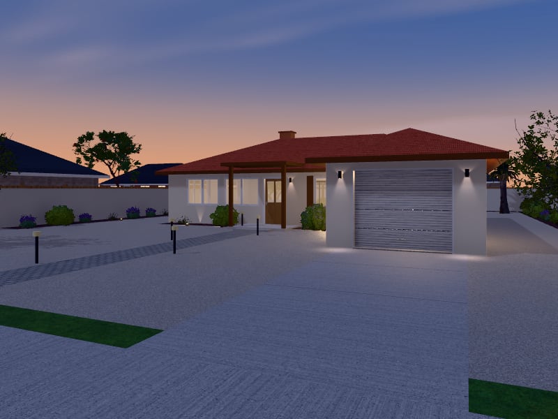 Mediterranean Bungalow, exterior view
