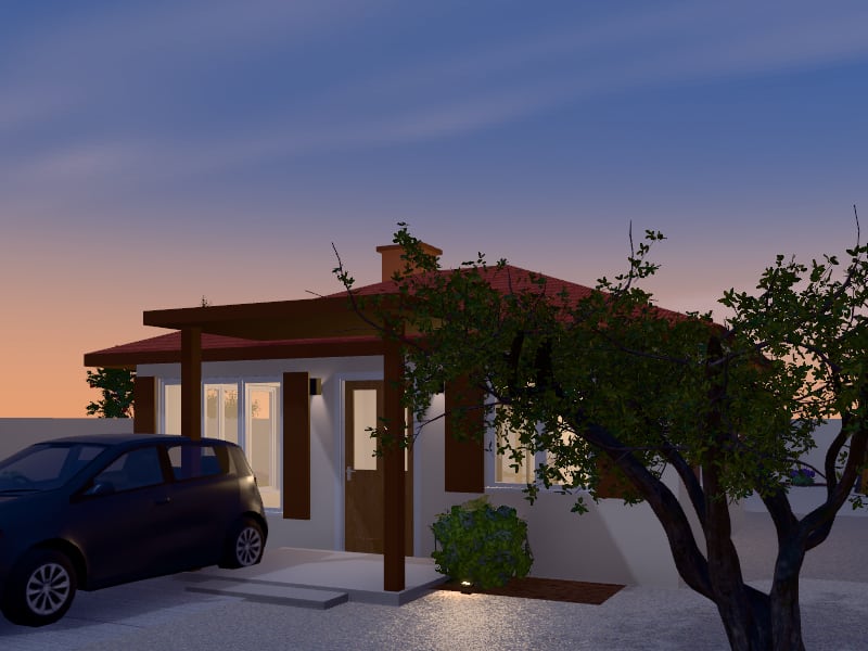 Compact Mediterranean Cabin, exterior view