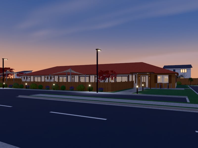 Large Mediterranean Childcare Centre, exterior view
