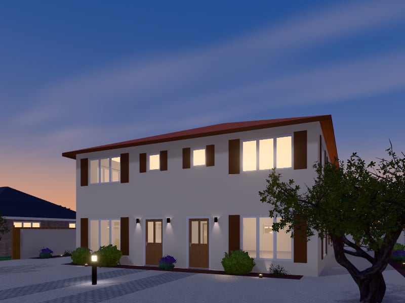 Large Mediterranean Duplex, exterior view