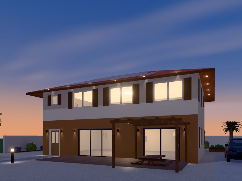 Large Mediterranean Sustainable House, exterior view