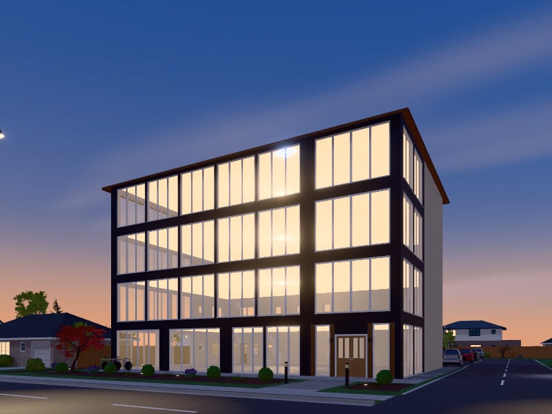 Large Mediterranean Office, exterior view