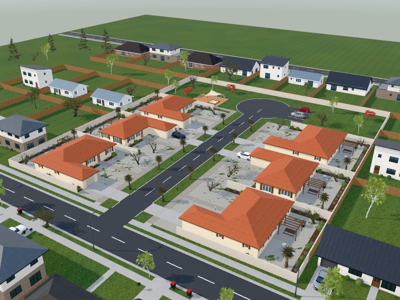 Mediterranean Subdivision, exterior view