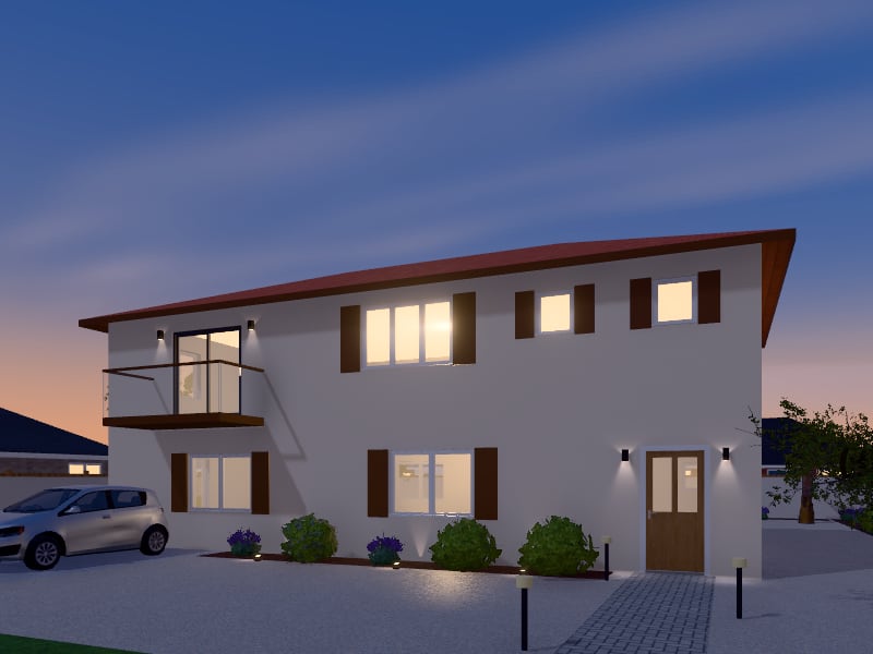 Large Mediterranean Townhouse, exterior view